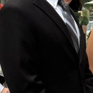 West End Men's Young Look Slim Fit Collar Satin-Detailed Tuxedo Dark Navy - Dark